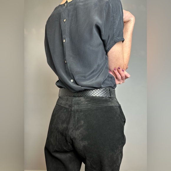 [Sutton Studio] Nordstrom black suede leather pants - Picture 4 of 6
